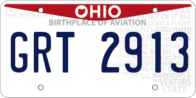 OH license plate GRT2913