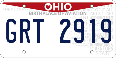 OH license plate GRT2919