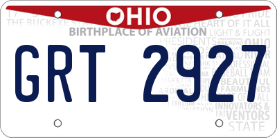 OH license plate GRT2927