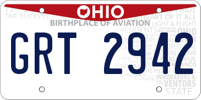 OH license plate GRT2942