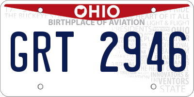 OH license plate GRT2946