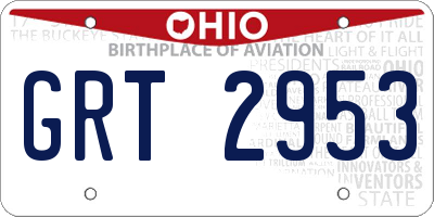 OH license plate GRT2953