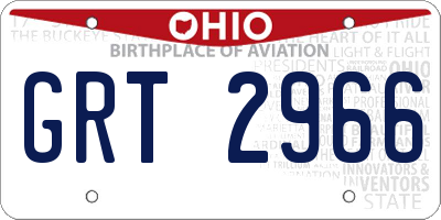 OH license plate GRT2966