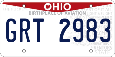 OH license plate GRT2983