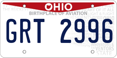 OH license plate GRT2996