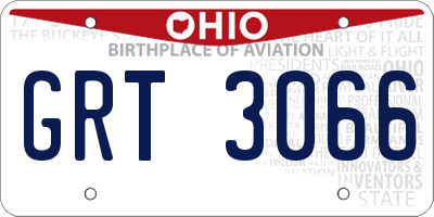 OH license plate GRT3066