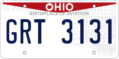 OH license plate GRT3131