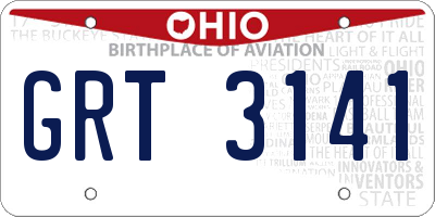 OH license plate GRT3141