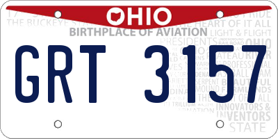 OH license plate GRT3157