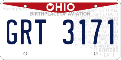OH license plate GRT3171
