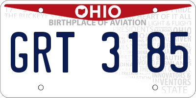 OH license plate GRT3185