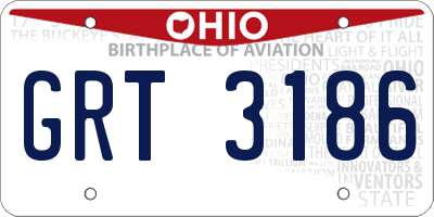 OH license plate GRT3186