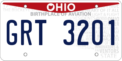 OH license plate GRT3201