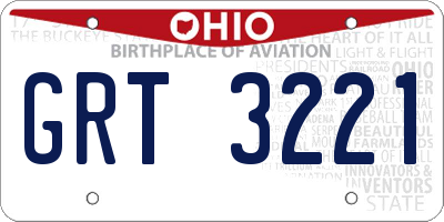 OH license plate GRT3221