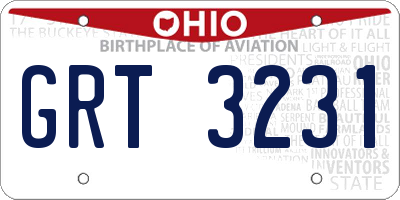 OH license plate GRT3231