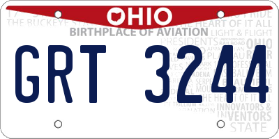 OH license plate GRT3244