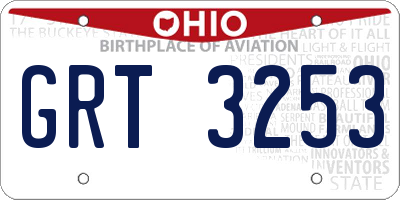 OH license plate GRT3253