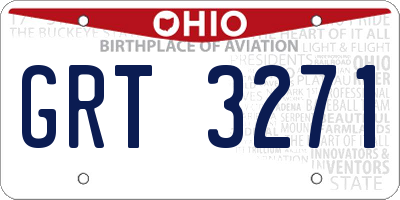 OH license plate GRT3271