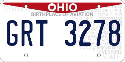 OH license plate GRT3278
