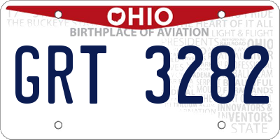 OH license plate GRT3282