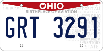 OH license plate GRT3291