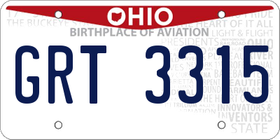 OH license plate GRT3315