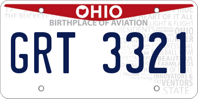 OH license plate GRT3321