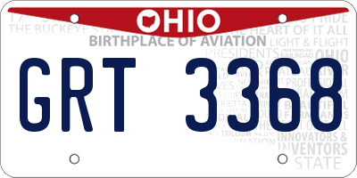 OH license plate GRT3368