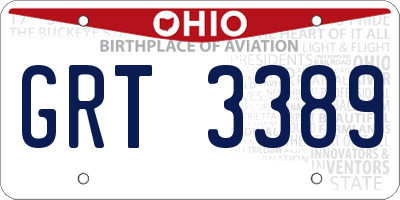 OH license plate GRT3389