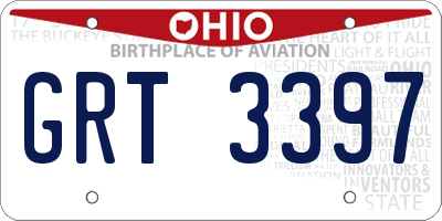 OH license plate GRT3397