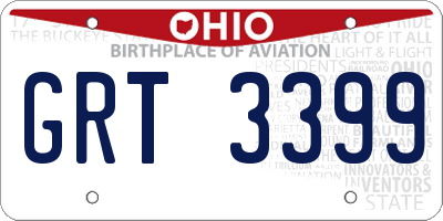 OH license plate GRT3399