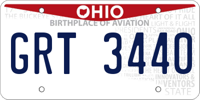 OH license plate GRT3440