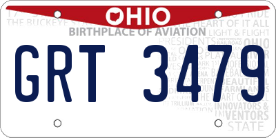 OH license plate GRT3479