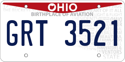 OH license plate GRT3521