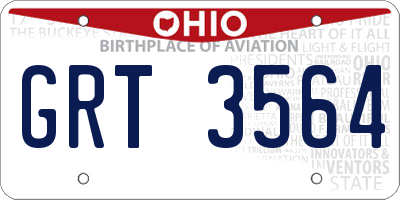 OH license plate GRT3564