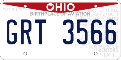 OH license plate GRT3566