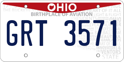 OH license plate GRT3571