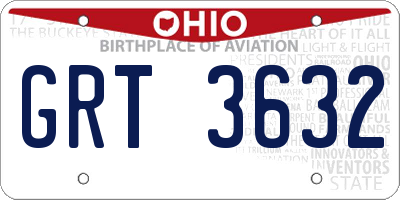 OH license plate GRT3632