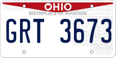 OH license plate GRT3673