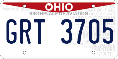 OH license plate GRT3705