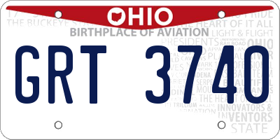 OH license plate GRT3740