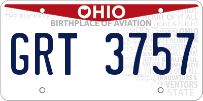 OH license plate GRT3757