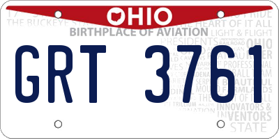 OH license plate GRT3761