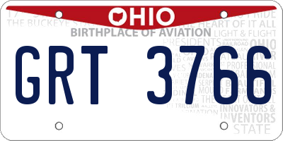 OH license plate GRT3766