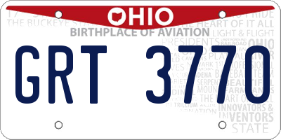 OH license plate GRT3770