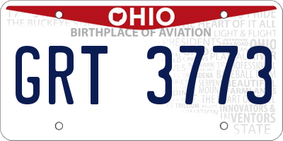 OH license plate GRT3773