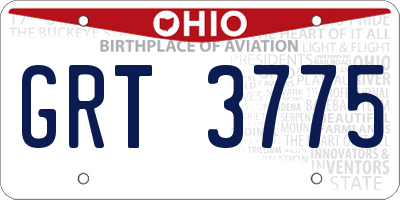 OH license plate GRT3775