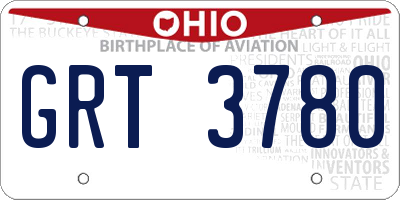 OH license plate GRT3780