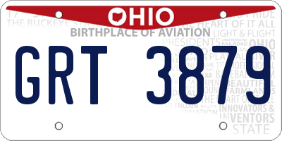 OH license plate GRT3879