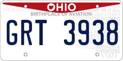 OH license plate GRT3938